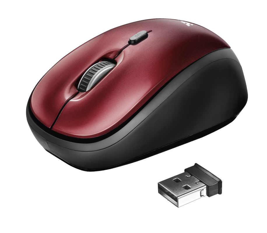 Yvi Wireless Mouse - red-Visual