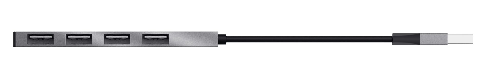Halyx Aluminium 4-Port Mini USB Hub-Side